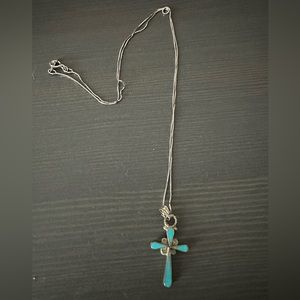 Turquoise cross necklace